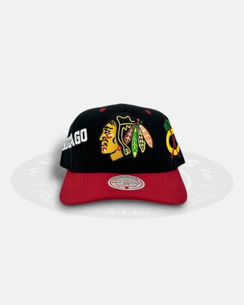 Chicago Blackhawks Overbite Pro Crown Fit Snapback Hat