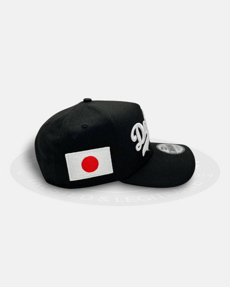 Los Angeles Dodgers Tail Sweep 17 Japan Flag Side Logo 9Forty A-Frame Snapback Hat