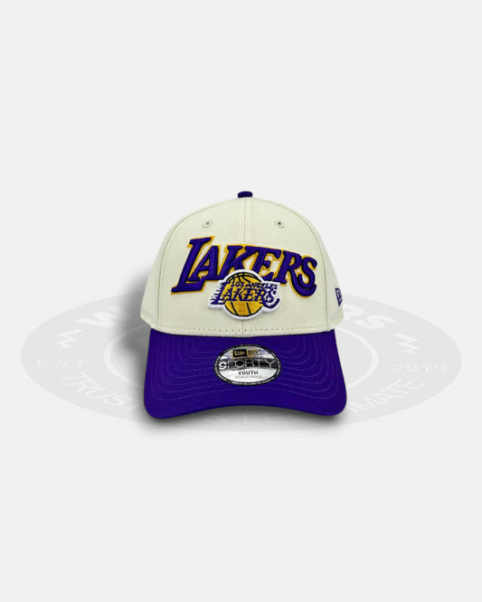 Los Angeles Lakers Arch Logo Twist 9FORTY Youth Snapback Hat