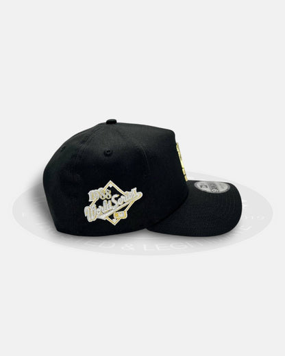 Los Angeles Dodgers Metal Logo 1988 World Series Chrome Black 9Forty A-Frame Snapback Hat