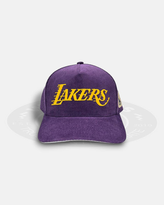 Los Angeles Lakers Hard Wood Classic Collection Corduroy Pro Pinch Fit Snapback Hat