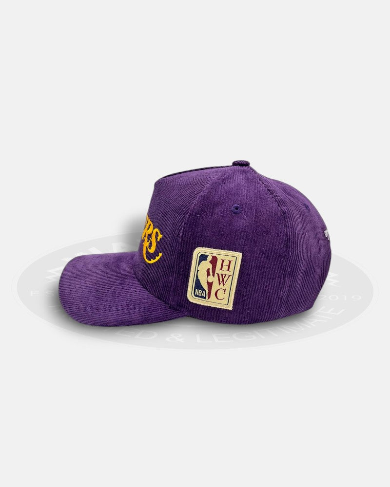 Los Angeles Lakers Hard Wood Classic Collection Corduroy Pro Pinch Fit Snapback Hat