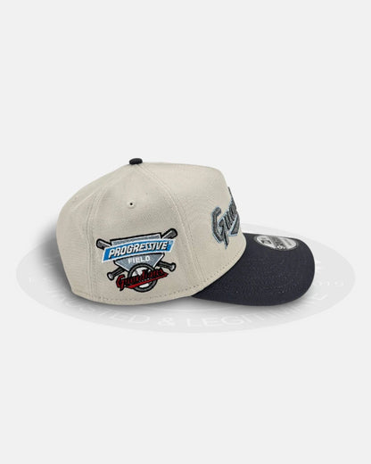 Cleveland Guardians Progressive Field Silver Tailsweep 9Forty A-Frame Snapback Hat