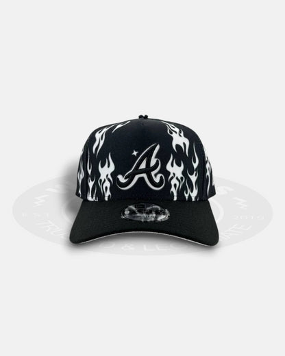 Atlanta Braves White Flames 9Forty A-Frame Snapback Hat