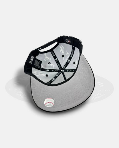 New York Yankees White Flames 9Forty A-Frame Snapback Hat