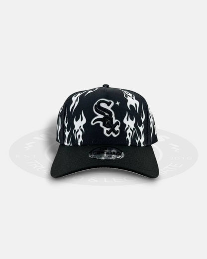 Chicago White Sox White Flames 9Forty A-Frame Snapback Hat