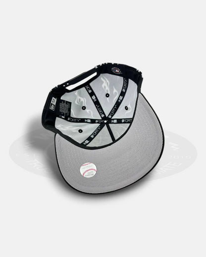 Chicago White Sox White Flames 9Forty A-Frame Snapback Hat