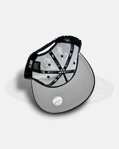 Detroit Tigers White Flames 9Forty A-Frame Snapback Hat