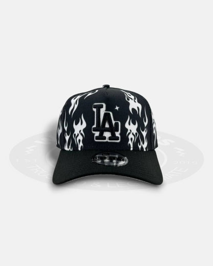 Los Angeles Dodgers White Flames 9Forty A-Frame Snapback Hat