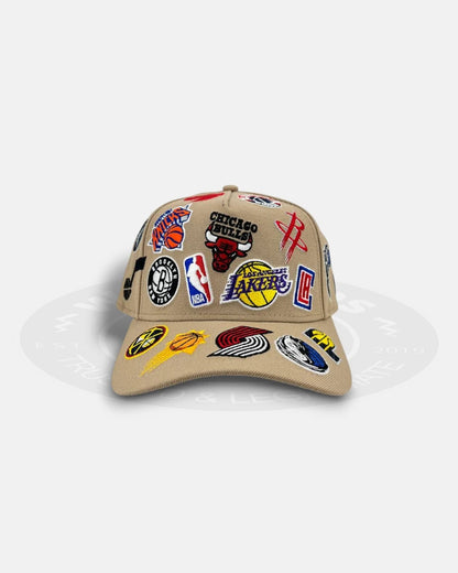 NBA Team All Over Patch Brown Colored 9Forty A-Frame Snapback Hat