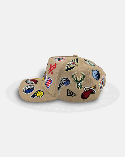 NBA Team All Over Patch Brown Colored 9Forty A-Frame Snapback Hat