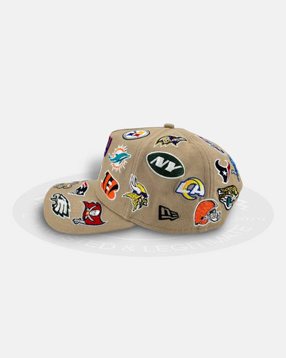 NFL Team All Over Patch Brown Colored 9Forty A-Frame Snapback Hat