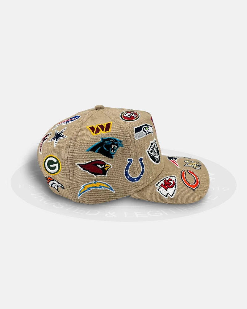 NFL Team All Over Patch Brown Colored 9Forty A-Frame Snapback Hat