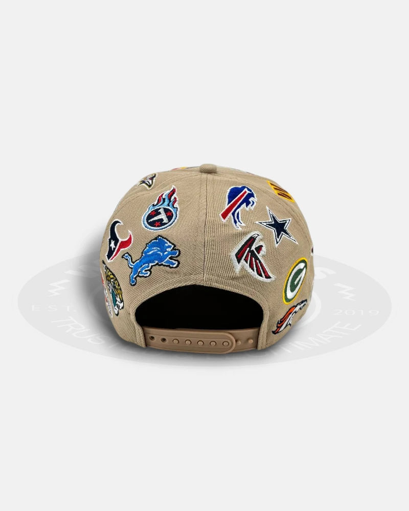NFL Team All Over Patch Brown Colored 9Forty A-Frame Snapback Hat