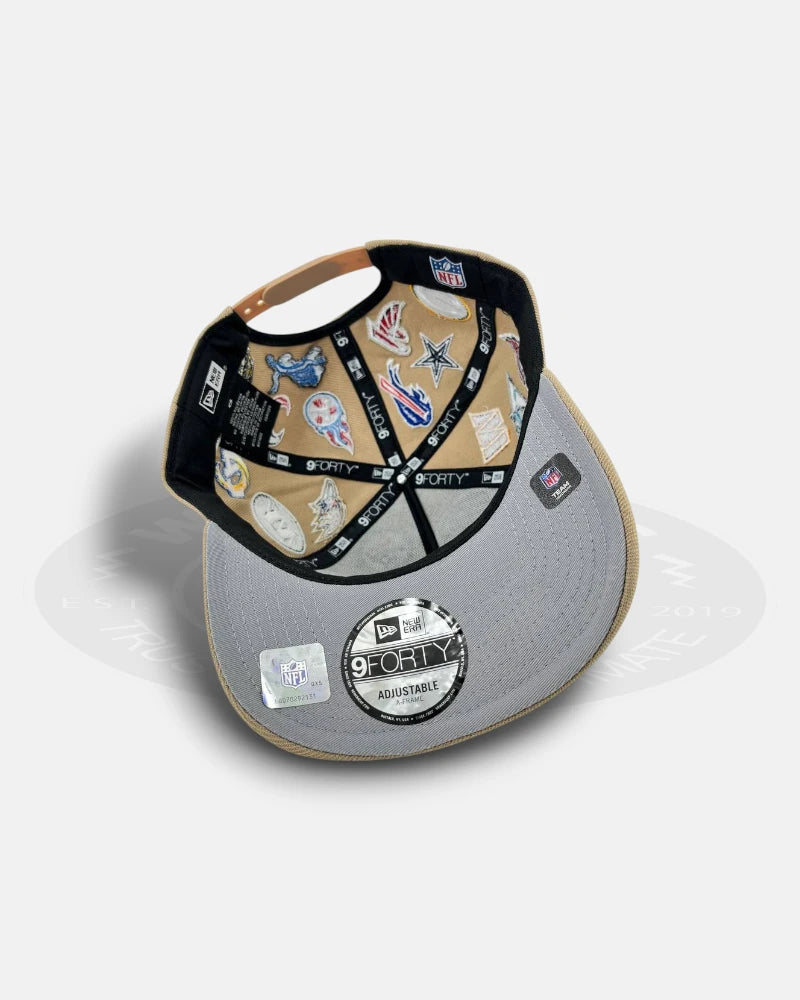 NFL Team All Over Patch Brown Colored 9Forty A-Frame Snapback Hat