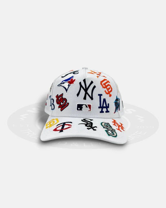 MLB Team All Over Patch White Colored 9Forty A-Frame Snapback Hat
