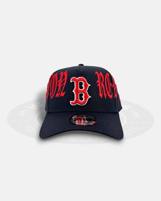 Boston Red Sox Oversized Gothic All Over 9FORTY A-Frame Snapback Hat