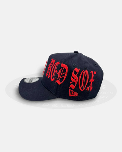 Boston Red Sox Oversized Gothic All Over 9FORTY A-Frame Snapback Hat