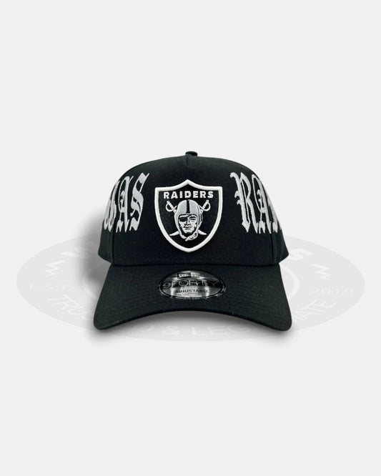 Las Vegas Raiders Oversized Gothic All Over 9FORTY A-Frame Snapback Hat