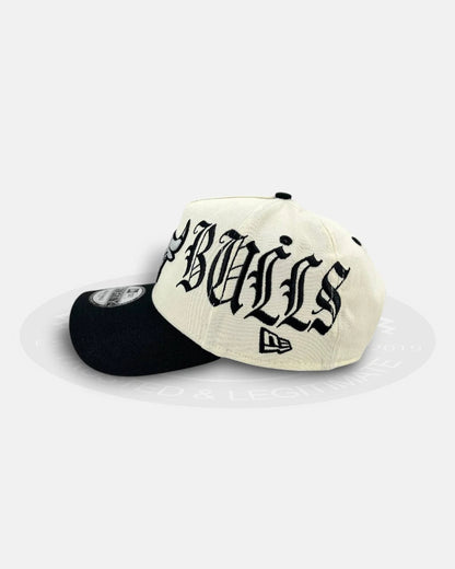 Chicago Bulls Oversized Gothic All Over Chrome Two Tone 9FORTY A-Frame Snapback Hat