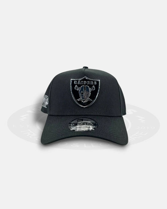 Las Vegas Raiders Metal Badge Black 9FORTY A-Frame Snapback Hat