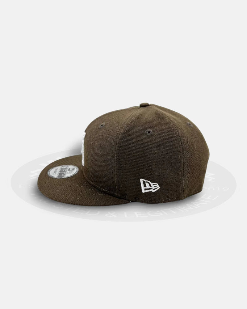 Los Angeles Dodgers Upside Down Brown Side Patch 9FIFTY Snapback Hat