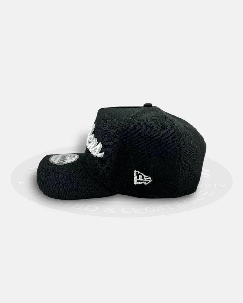 Oakland Raiders Super Bowl XI Black Script 9Forty A Frame Snapback Hat