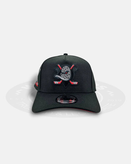 Anaheim Ducks A Mighty Decade Black Red 9FORTY A-Frame Snapback Hat