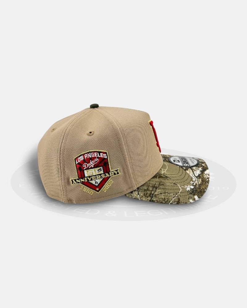 Los Angeles Dodgers Red Real Tree 9FORTY A-Frame Snapback Hat