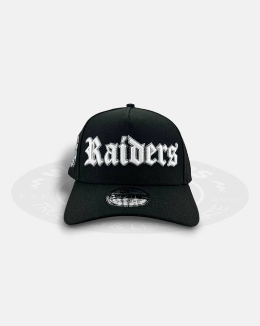 Las Vegas Raiders 60th Script Tribute 9FORTY A-Frame Snapback Hat