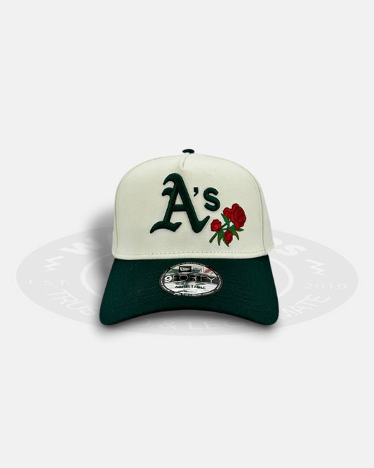 Oakland Athletics Chrome Rose Bloom 9FORTY A-Frame Snapback Hat