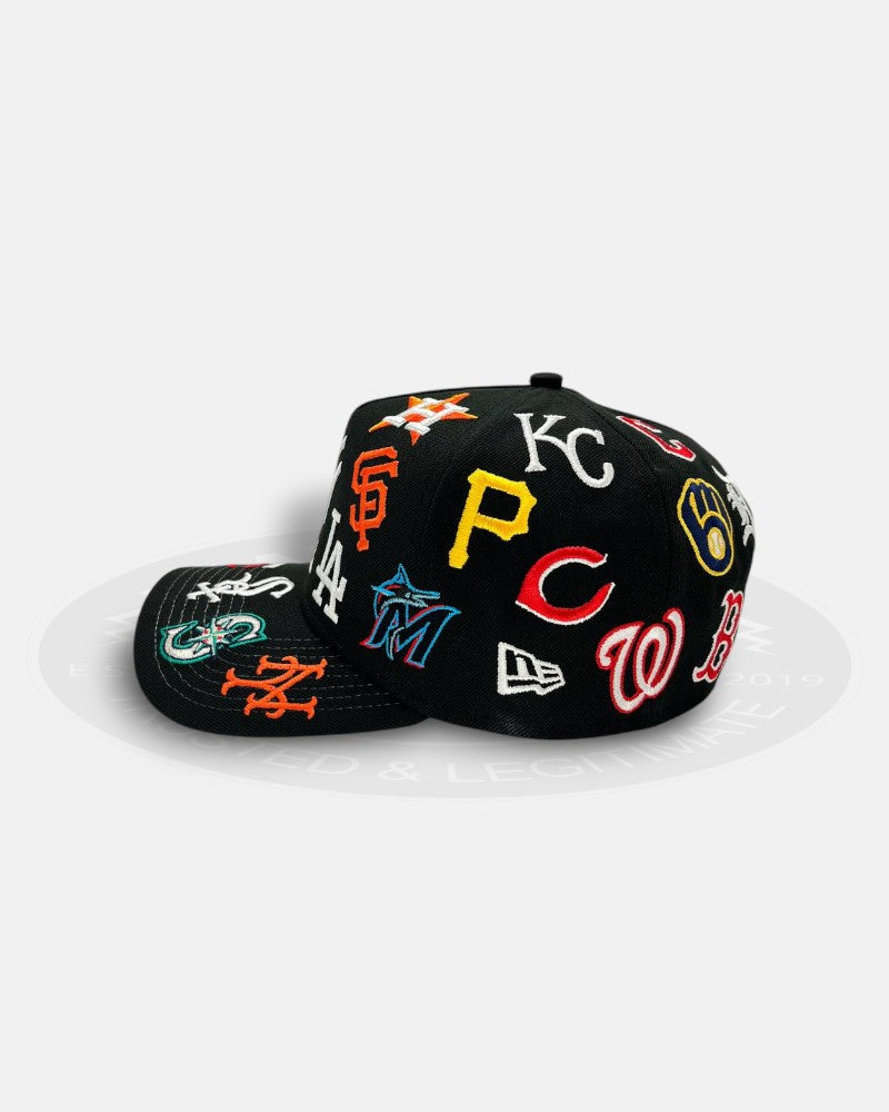 MLB League 'All Over Logo' Multi Color 9FORTY A-Frame Snapback Hat