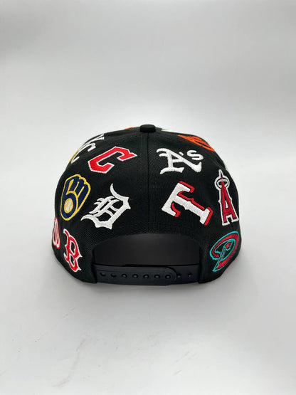 MLB League 'All Over Logo' Multi Color 9FORTY A-Frame Snapback Hat