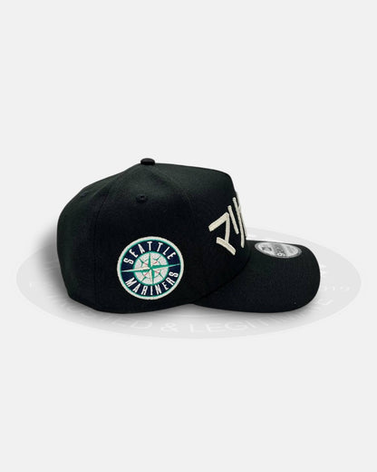 Seattle Mariners Kanji Chrome Black 9Forty A-Frame Snapback Hat