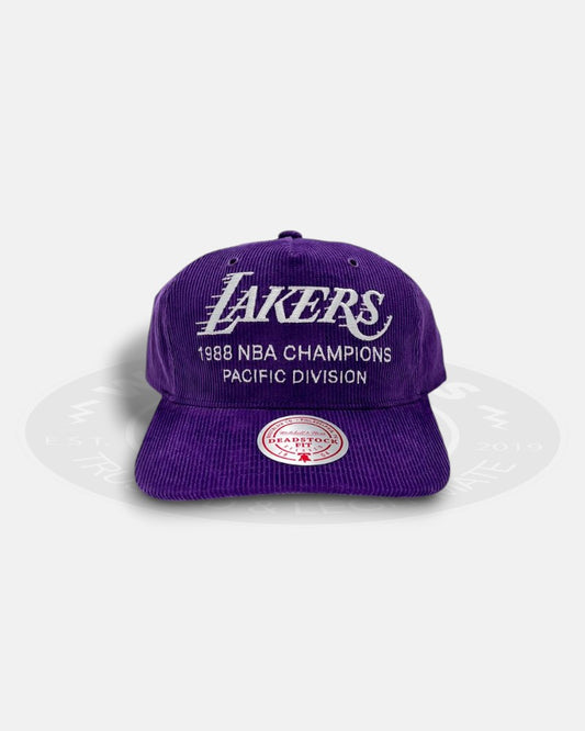 Los Angeles Lakers 1988 NBA Champions Pacific Division Corduroy Deadstock Fit Snapback Hat