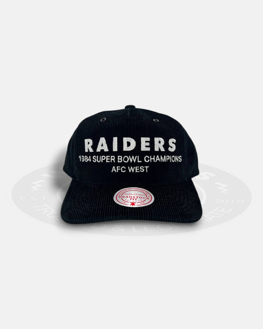 Las Vegas Raiders 1984 Super Bowl Champions AFC West Corduroy Deadstock Fit Snapback Hat