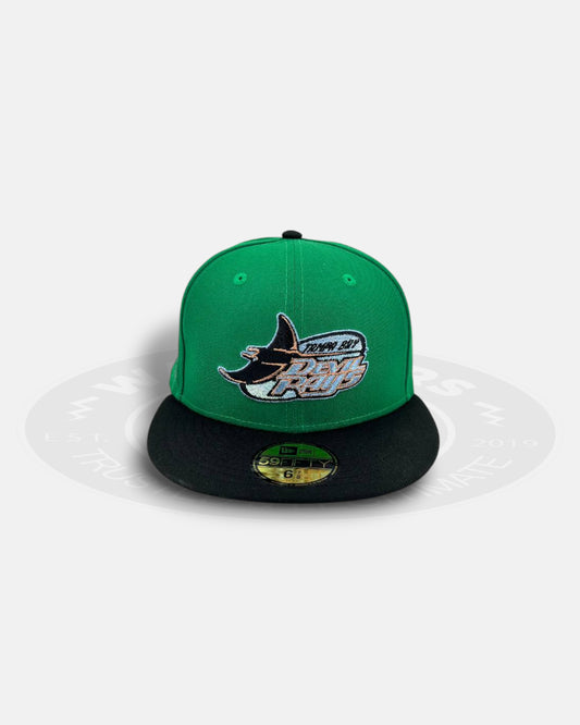 Tampa Bay Rays Side Crest Kelly Black Grey Underbill 59Fifty Fitted Hat
