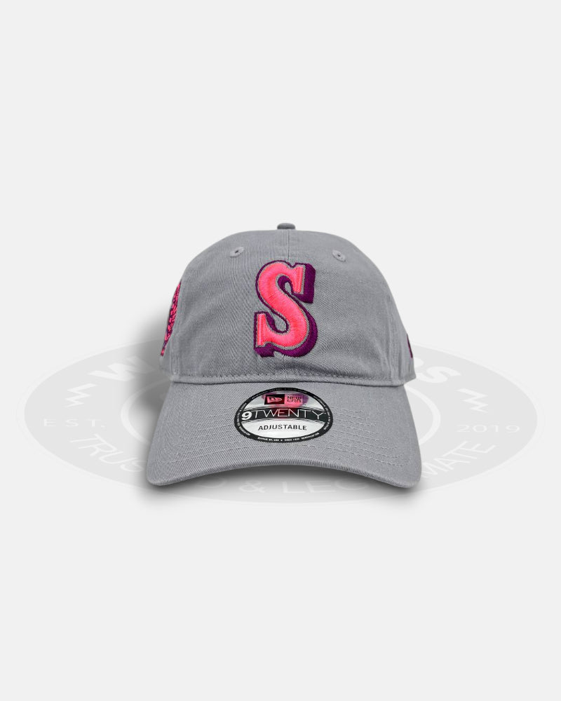 New Era Seattle Mariners Pink Glow Greyline Plus 9Twenty Strapback Hat