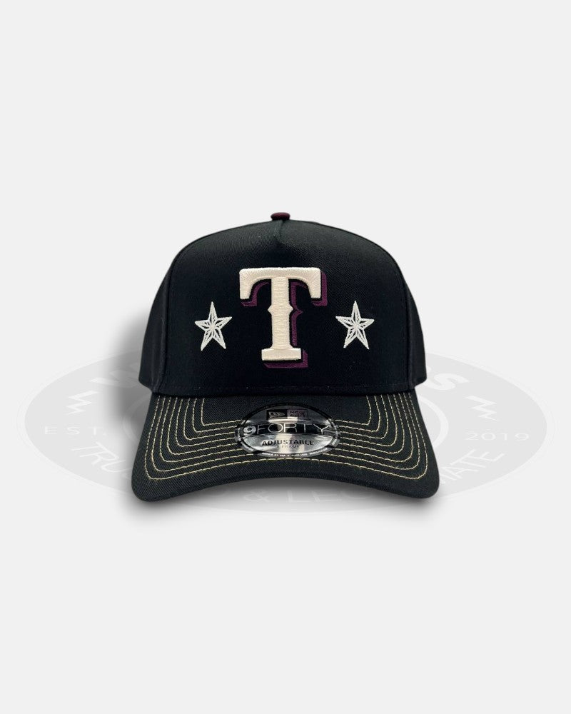 Texas Rangers Ivory Starfield 9FORTY A-Frame Snapback Hat