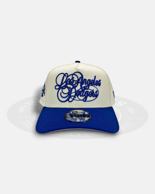 Los Angeles Dodgers Cursive Gold Script Two Tone A-Frame 9Forty Snapback Hat