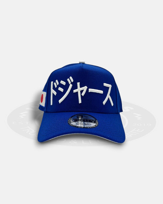 Los Angeles Dodgers Kanji Japan Flag Side Logo Blue 9Forty A-Frame Snapback Hat