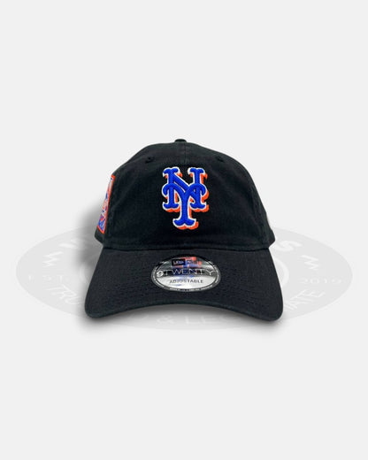 New York Mets Black Vector Prime 9TWENTY Strapback Hat