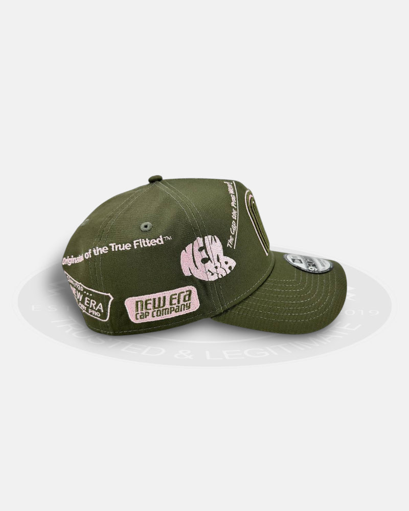 Mexico National Baseball Team New Era Originators 9FORTY A-Frame Snapback Hat Pink Olive