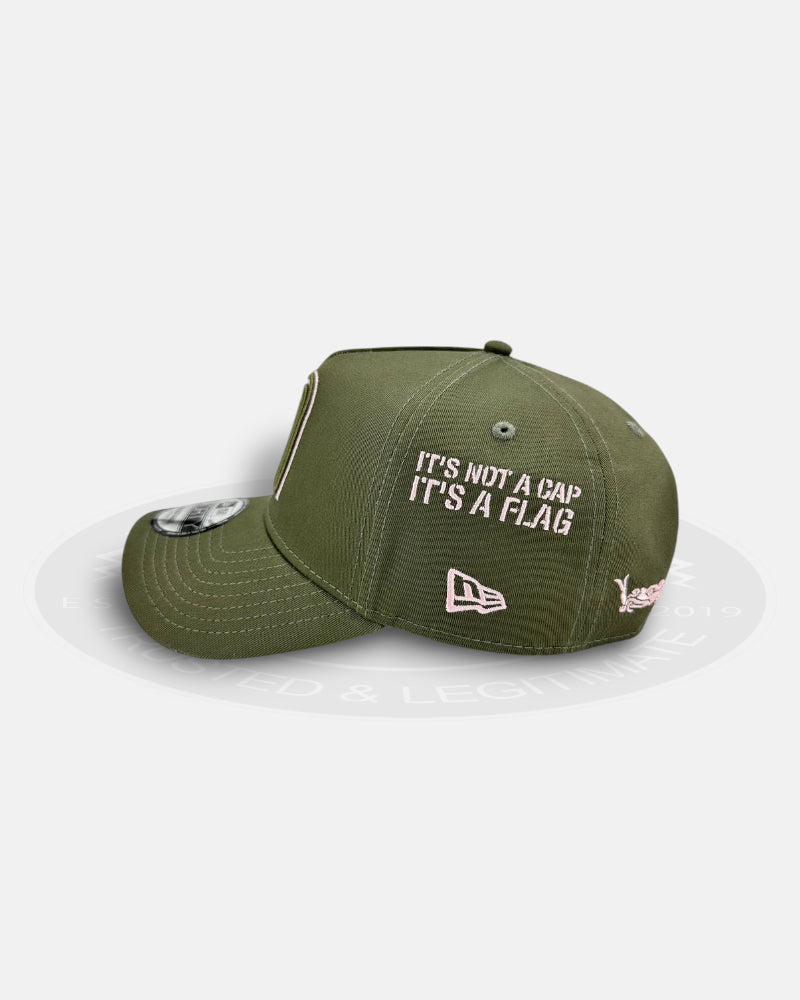 Mexico National Baseball Team New Era Originators 9FORTY A-Frame Snapback Hat Pink Olive