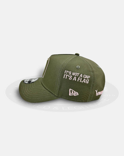 Mexico National Baseball Team New Era Originators 9FORTY A-Frame Snapback Hat Pink Olive
