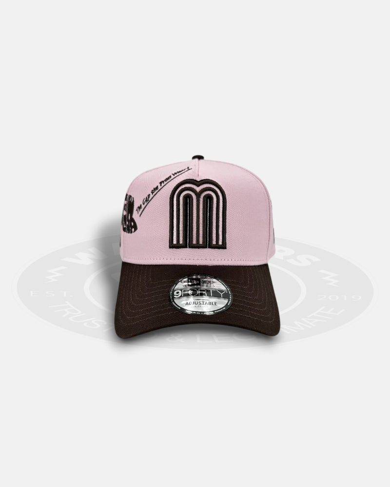 Mexico National Baseball Team New Era Originators 9FORTY A-Frame Snapback Hat Pink Brown