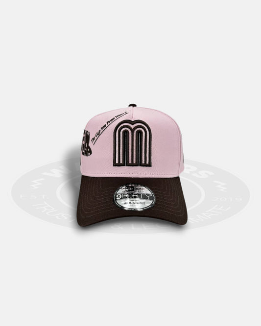 Mexico National Baseball Team New Era Originators 9FORTY A-Frame Snapback Hat Pink Brown