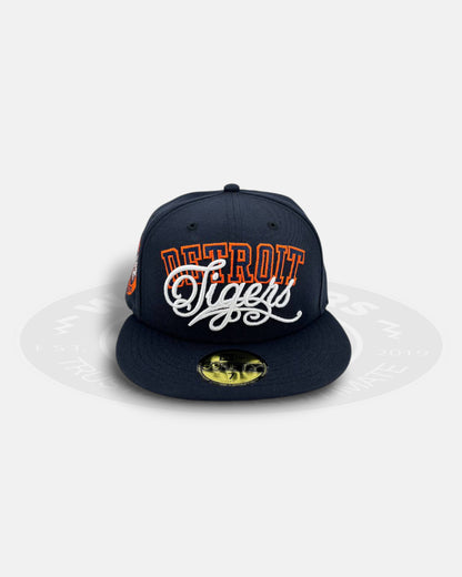 Detroit Tigers Script Midnight Navy 59Fifty Fitted Hat