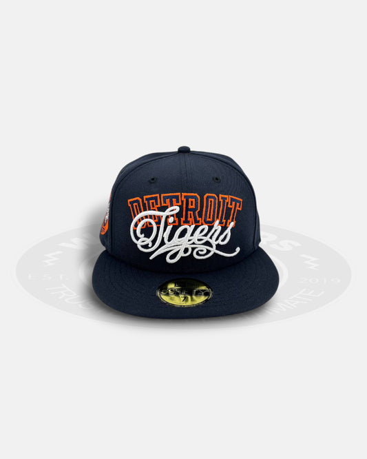 Detroit Tigers Script Midnight Navy 59Fifty Fitted Hat