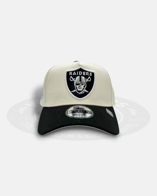 Oakland Raiders 1998 Draft Two Tone Chrome Black 9Forty A-Frame Snapback Hat